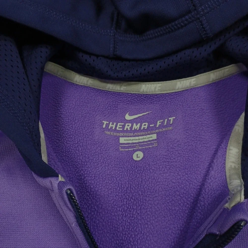 Nike Jacket Womens Large Purple Activewear Full Zip Pockets Gym Training